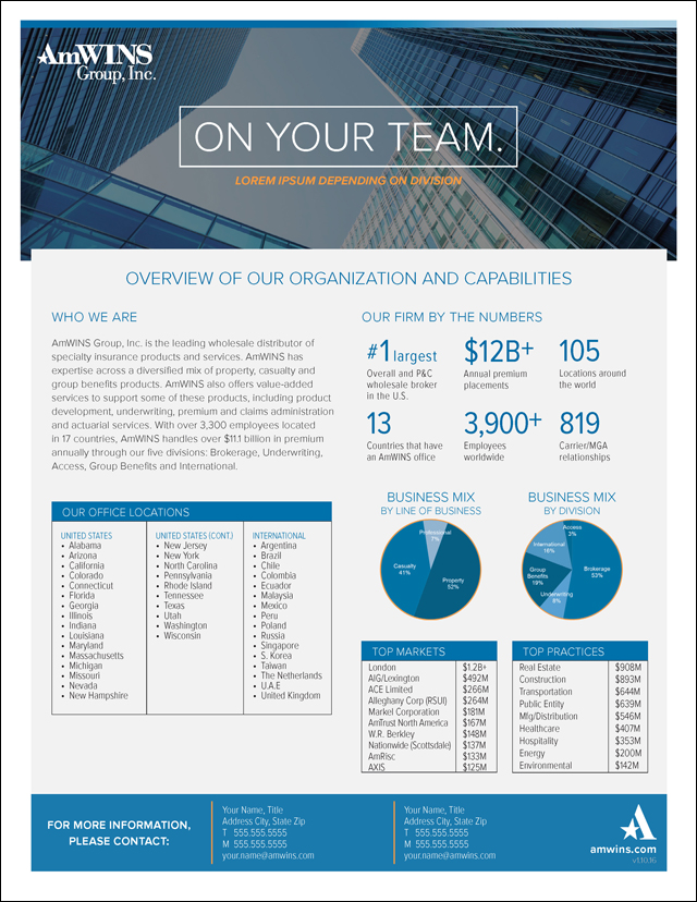 Division Sell Sheet Template